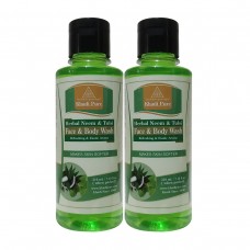 Khadi Pure Herbal Neem & Tulsi Face and Body Wash - 210ml (Set of 2)
