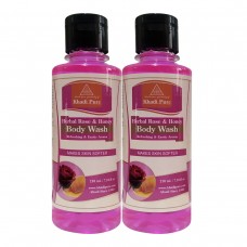 Khadi Pure Herbal Rose & Honey Body Wash - 210ml. (Set of 2)