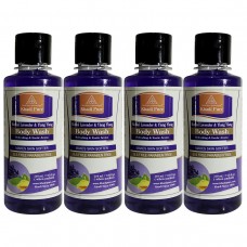 Khadi Pure Herbal Lavender & Ylang Ylang Body Wash SLS-Paraben Free - 210ml (Set of 4)