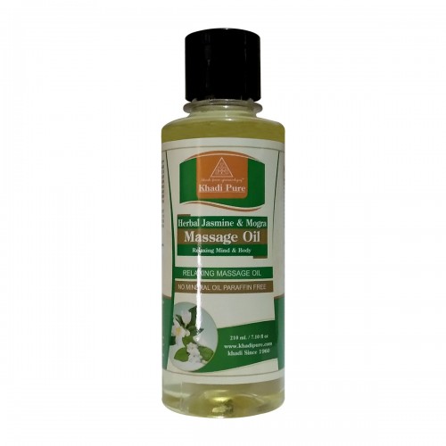 Khadi Pure Herbal Jasmine & Mogra Massage Oil Paraffin-Mineral Oil Free -  210ml