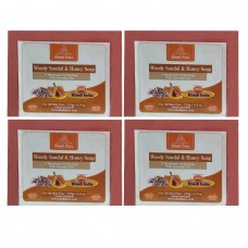 Khadi Pure Herbal Woody Sandal & Honey Soap with Sheabutter - 125g (Set of 4)