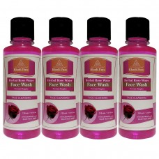 Khadi Pure Herbal Rose Water Face Wash - 210ml (Set of 4)