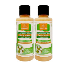 Khadi Pure Herbal Jasmine & Mogra Body Wash SLS-Paraben Free - 210ml (Set of 2)