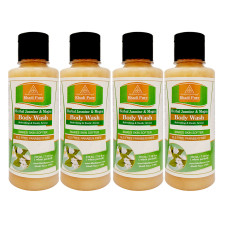 Khadi Pure Herbal Jasmine & Mogra Body Wash SLS-Paraben Free - 210ml (Set of 4)