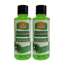Khadi Pure Herbal Neem & Tulsi Face and Body Wash SLS-Paraben Free - 210ml (Set of 2)
