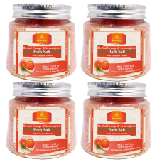 Khadi Pure Herbal Orange & Lemongrass Bath Salt with Cinnamon Powder - 200g (Set of 4)