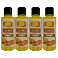 Khadi Pure Herbal Orange & Lemongrass Face Wash SLS-Paraben Free - 210ml (Set of 4)