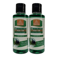Khadi Pure Herbal Ayurvedic 21 Herbs Hair Oil - 210ml (Set of 2)
