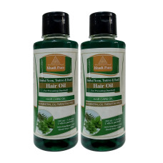 Khadi Pure Herbal Neem, Teatree & Basil Hair Oil - 210ml (Set of 2)