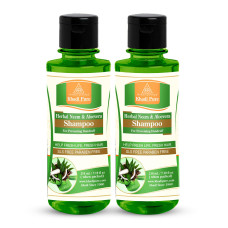 Khadi Pure Herbal Neem & Aloevera Shampoo SLS-Paraben Free - 210ml (Set of 2)