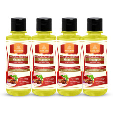 Khadi Pure Herbal Saffron, Tulsi & Reetha Shampoo SLS-Paraben Free - 210ml (Set of 4)