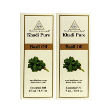 Khadi Pure Herbal Basil Essential Oil - 15ml (Set of 2)