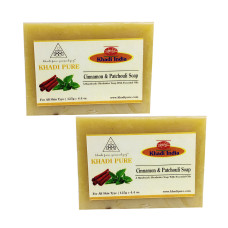 Khadi Pure Herbal Cinnamon & Patchouli Soap with Sheabutter - 125g (Set of 2)