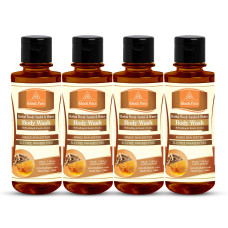 Khadi Pure Herbal Woody Sandal & Honey Body Wash SLS-Paraben Free - 210ml (Set of 4)