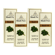 Khadi Pure Herbal Basil Essential Oil - 15ml (Set of 4)