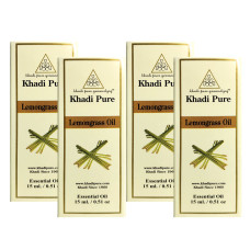 Khadi Pure Herbal Lemongrass Essential Oil - 15ml (Set of 4)
