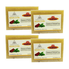 Khadi Pure Herbal Cinnamon & Patchouli Soap with Sheabutter - 125g (Set of 4)